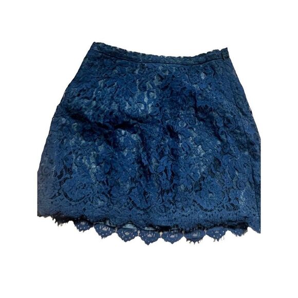 J crew navy blue lace mini skirt size 0 - Picture 2 of 3